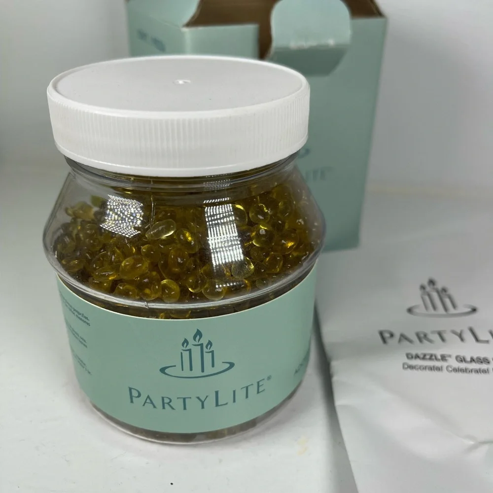 🆕Partylite P8724 Gold Dazzle Beads W/Scoop‎ NOS VTG Y2K candle decor 17OZ jar